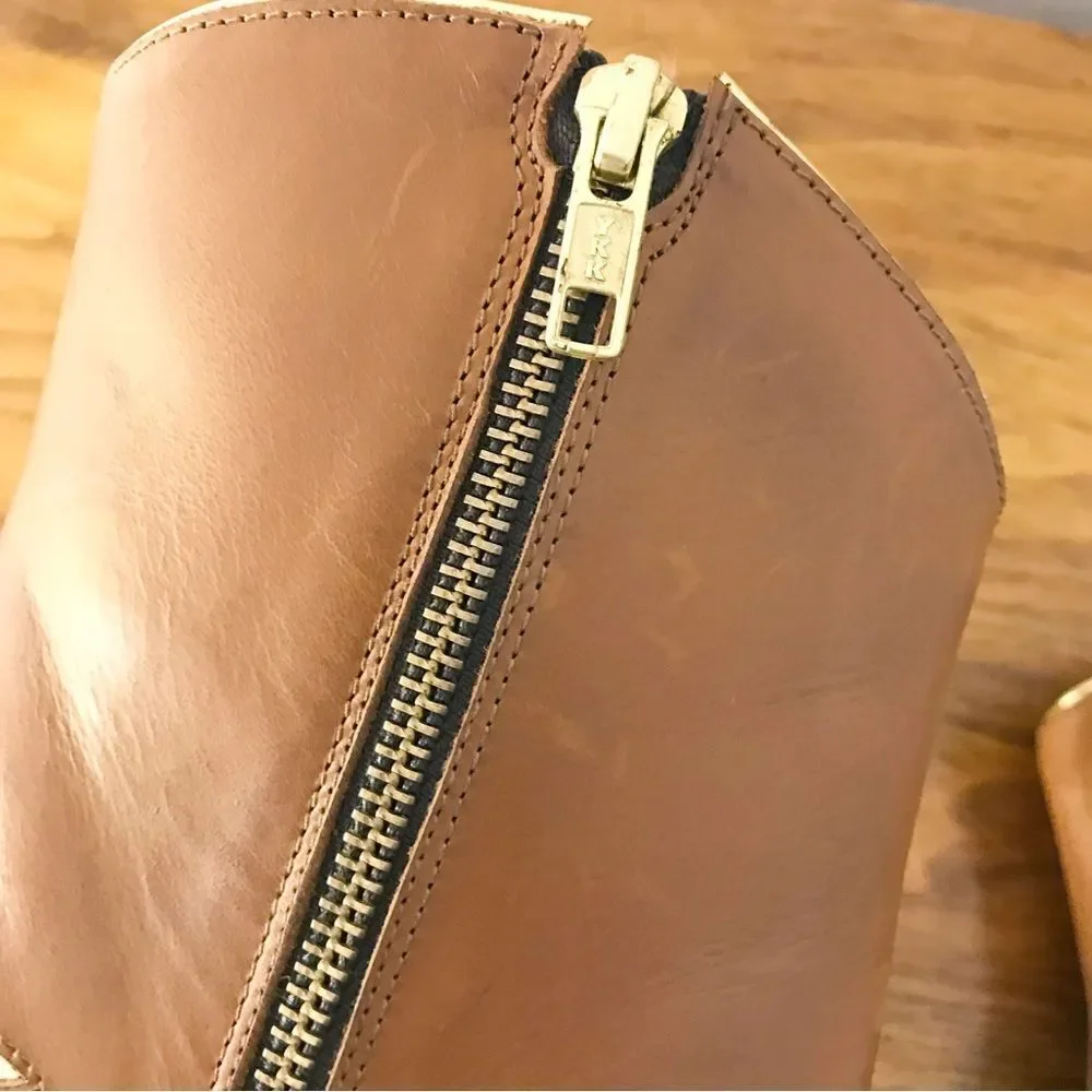 THURSDAY BOOT CO Country Star Brown Leather Ankle Boot With Heel Size‎ 6.5 New